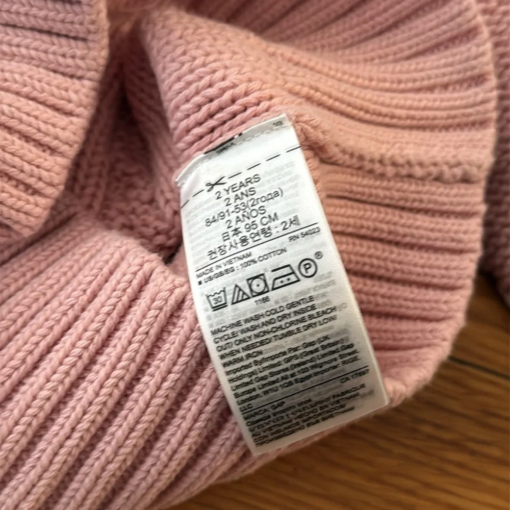 NWT GAP baby mauve Pink Cable Knit Sweater cotton 2T